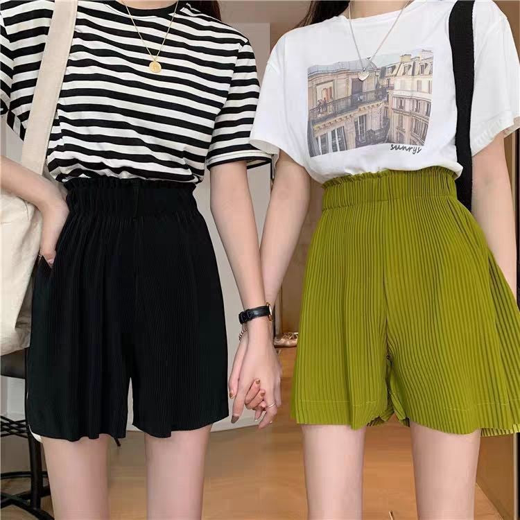 Seluar Pendek Wanita Pleated Casual Korean Style – XL size